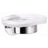 SEIFENSCHALE - Chromfarben, Basics, Glas/Metall (12/5,5/9,2cm)