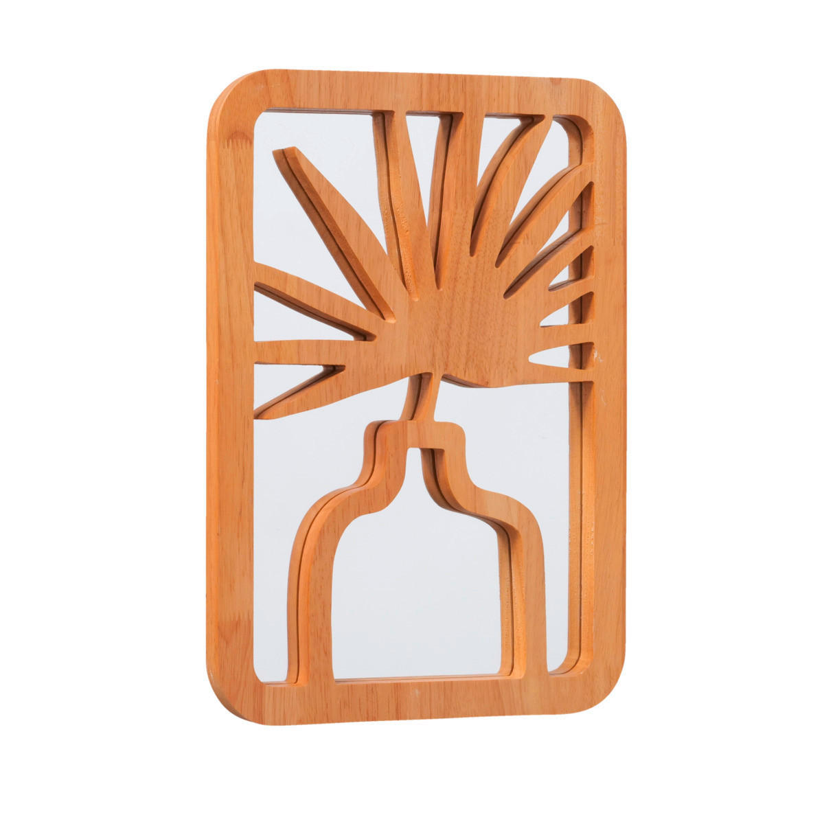 NÁSTĚNNÉ ZRCADLO  - hnědá, Lifestyle, dřevo (29/1,5/40cm)