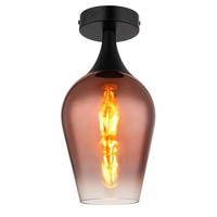 DECKENLEUCHTE  15/30 cm    - Klar/Schwarz, Trend, Glas/Metall (15/30cm) - Globo