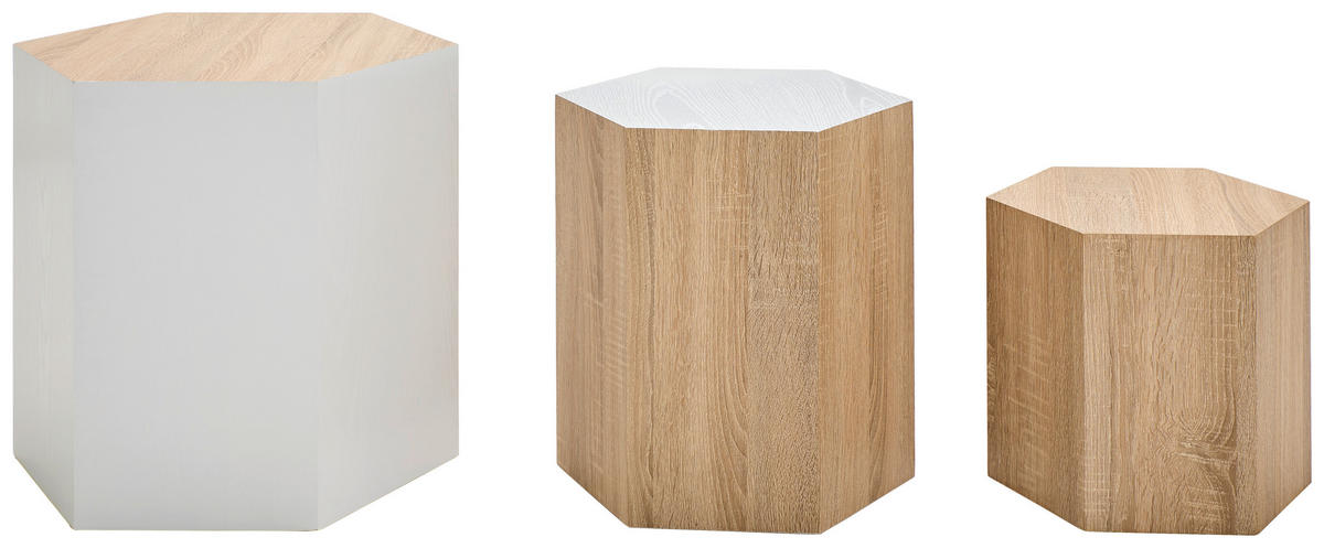 COUCHTISCHSET - Eichefarben, Design, Holzwerkstoff (34,5/39/50/30/40,5/45/34,5/39/50cm) - MID.YOU