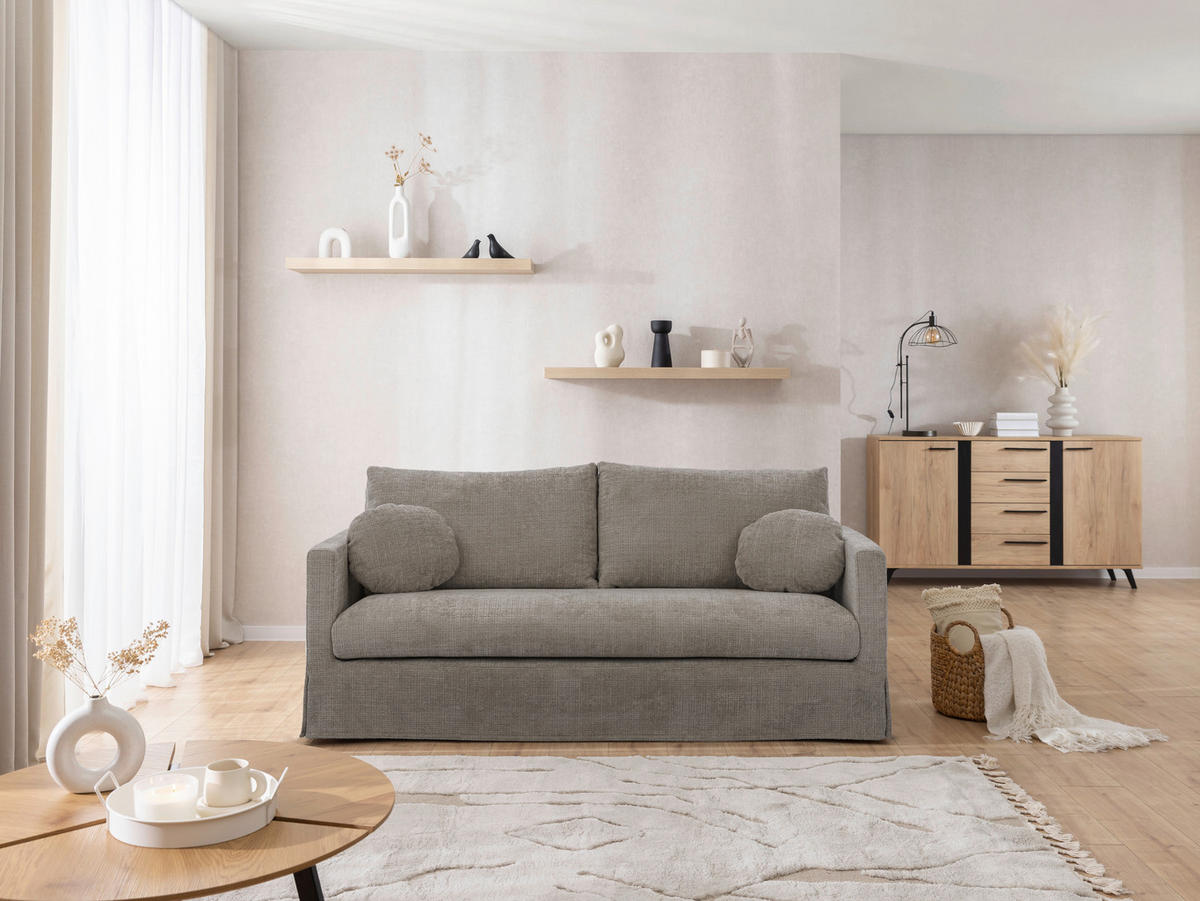 3-SITZER-BEZUG - Braun, Design, Textil (195/89/95cm) - P & B