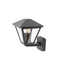 ZIDNA SVJETILJKA VANJSKA Paravento  - prozirno/crna, Konvencionalno, staklo/metal (16/22cm)