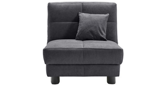SCHLAFSESSEL Mikrovelours Graublau - Graublau/Schwarz, KONVENTIONELL, Textil/Metall (85/85/100cm) - Carryhome