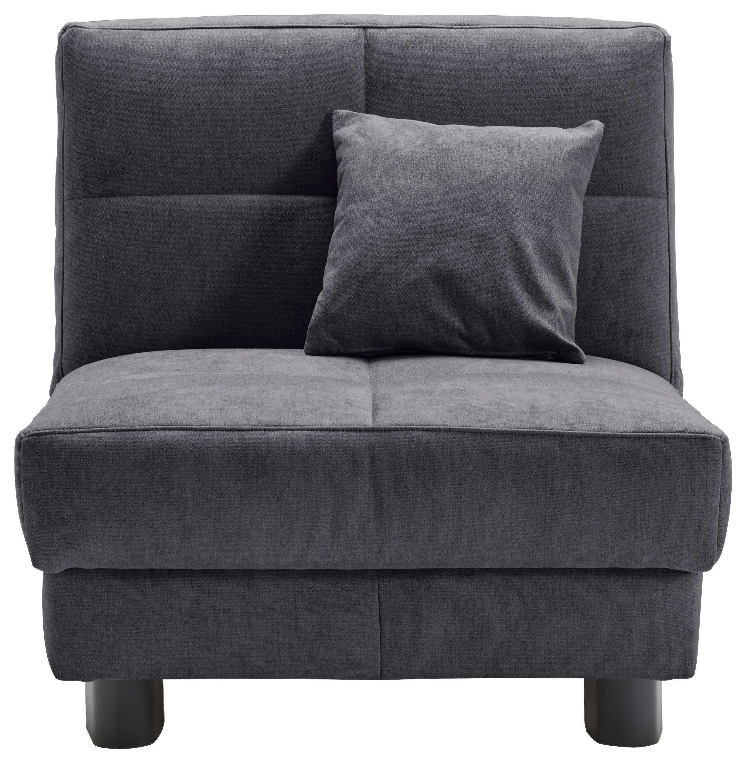 SCHLAFSESSEL Mikrovelours Graublau    - Graublau/Schwarz, KONVENTIONELL, Textil/Metall (85/85/100cm) - Carryhome