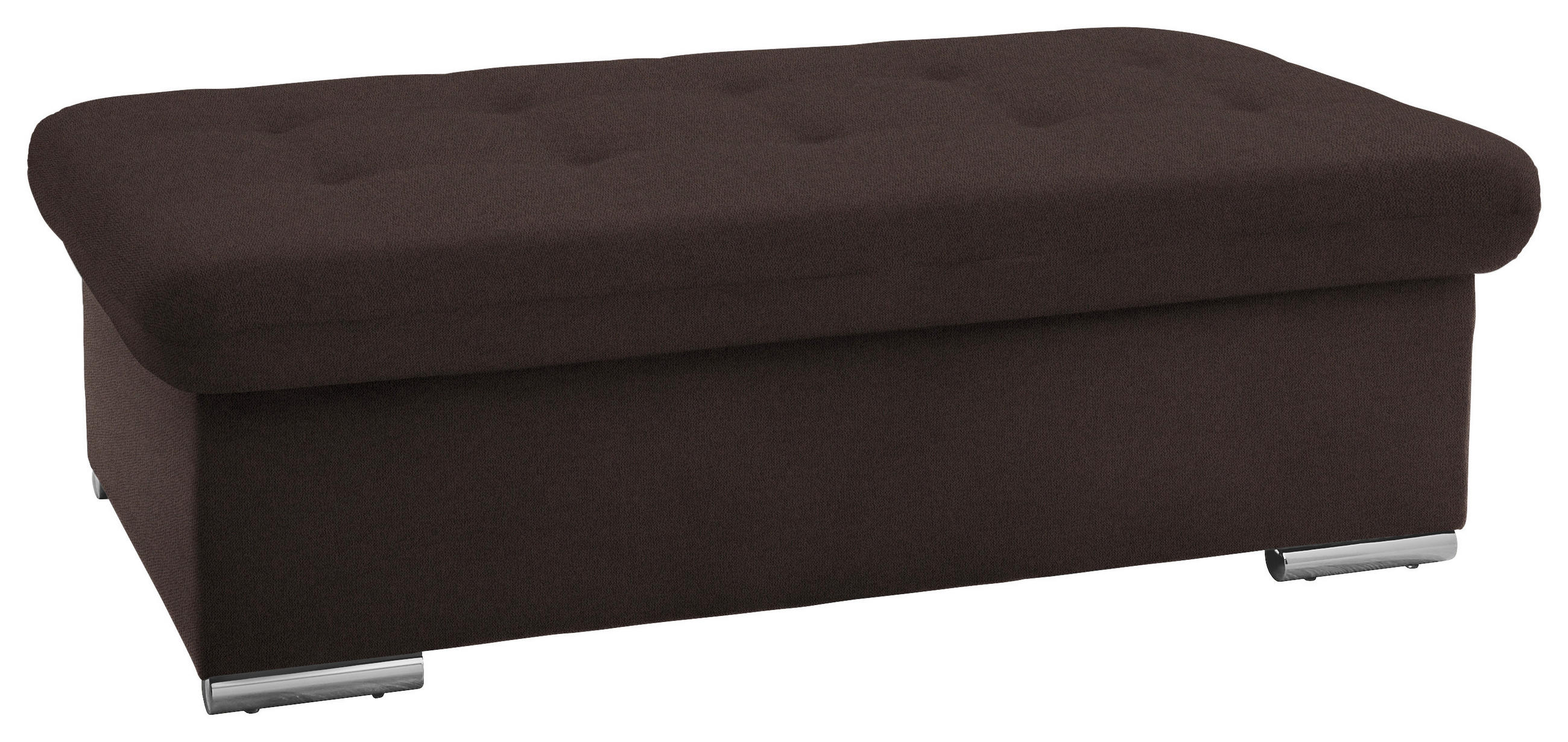 HOCKER in Textil Dunkelbraun  - Dunkelbraun/Silberfarben, Design, Textil/Metall (137/43/74cm) - Cantus