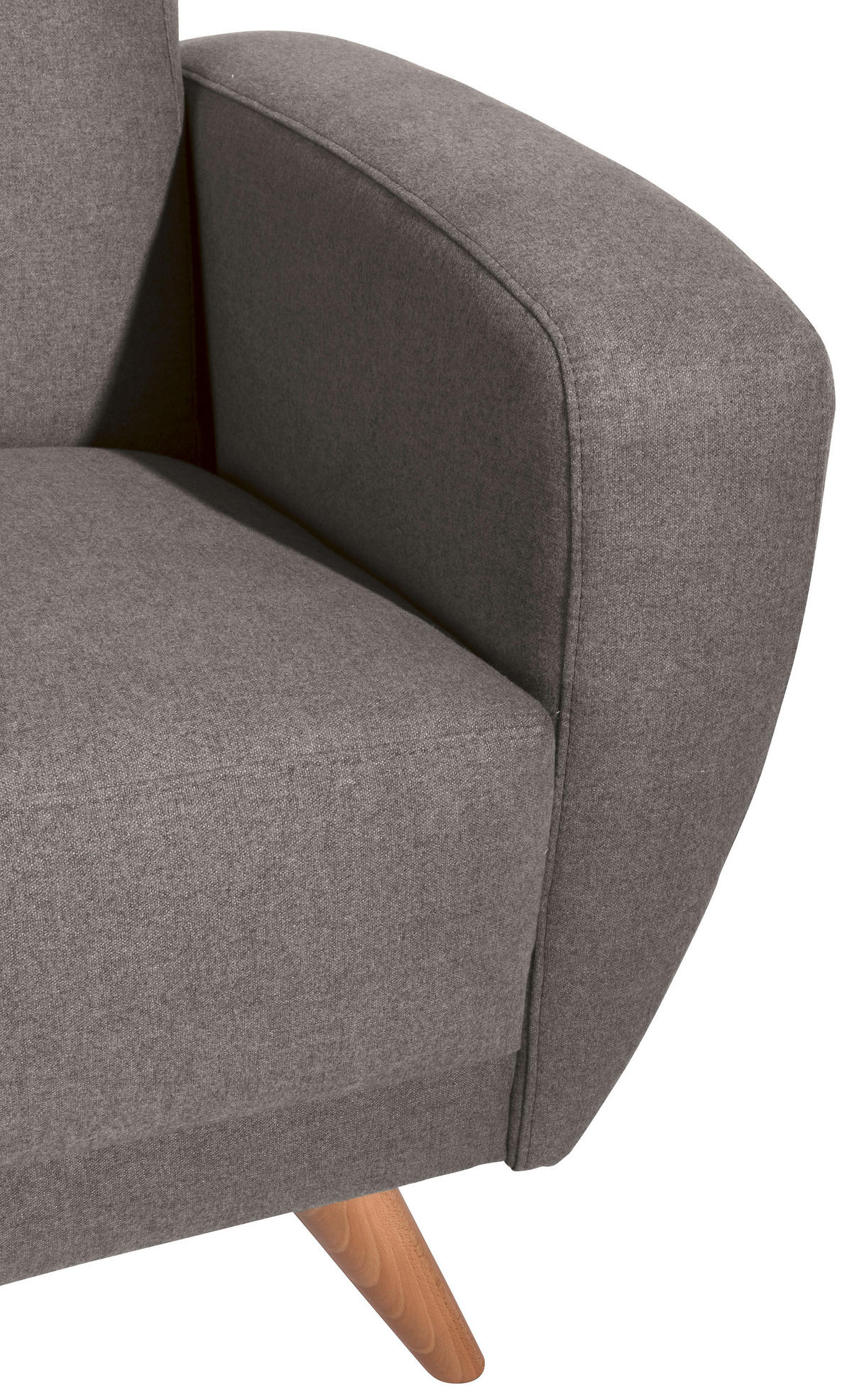 2-SITZER-SOFA in Samt, Velours Grau  - Naturfarben/Grau, Design, Holz/Textil (136/85/82cm) - Max Winzer