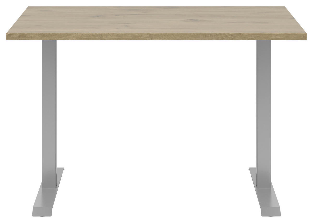 SCHREIBTISCH  in Eichefarben  - Eichefarben/Weiß, KONVENTIONELL, Holzwerkstoff/Metall (120/75,8/80cm) - Voleo