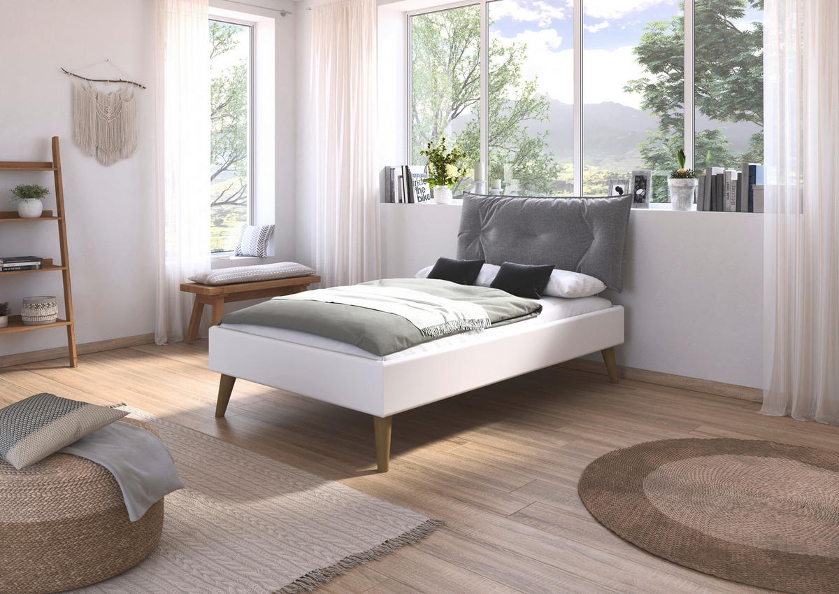 BETT 120/200 cm  in Weiß  - Wildeiche/Weiß, Design, Holz/Holzwerkstoff (120/200cm) - Carryhome