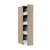 APOTHEKERSCHRANK 30/185/54 cm  in Eichefarben  - Eichefarben/Alufarben, KONVENTIONELL, Holzwerkstoff/Kunststoff (30/185/54cm) - Xora