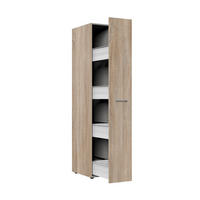 IZVLEČNA OMARA - barve hrasta/barve aluminija, Konvencionalno, umetna masa/leseni material (30/185/54cm) - Xora