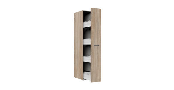 APOTHEKERSCHRANK 30/185/54 cm  in Eichefarben  - Eichefarben/Alufarben, KONVENTIONELL, Holzwerkstoff/Kunststoff (30/185/54cm) - Xora