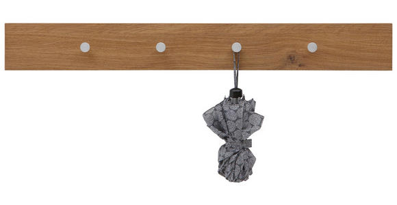 GARDEROBENLEISTE - Eichefarben, Design, Holzwerkstoff/Metall (98/12/5,5cm) - Dieter Knoll