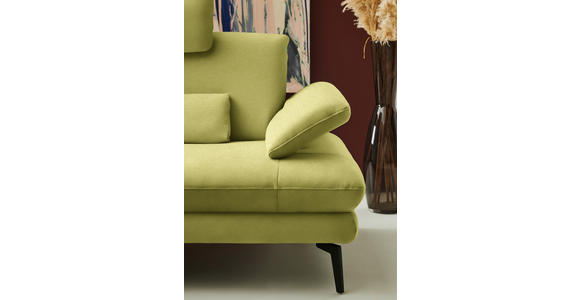 ECKSOFA  in Chenille, Flachgewebe Hellgrün  180/284 cm  - Schwarz/Hellgrün, Design, Textil/Metall (180/284cm) - Dieter Knoll