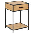 NACHTSCHRANK 42/63/35 cm  - Wildeiche/Eichefarben, Design, Holzwerkstoff/Metall (42/63/35cm) - Carryhome
