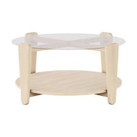 SOFFBORD i trä, glas  - ek Bianco, Klassisk, trä/glas (93/45cm) - Rowico