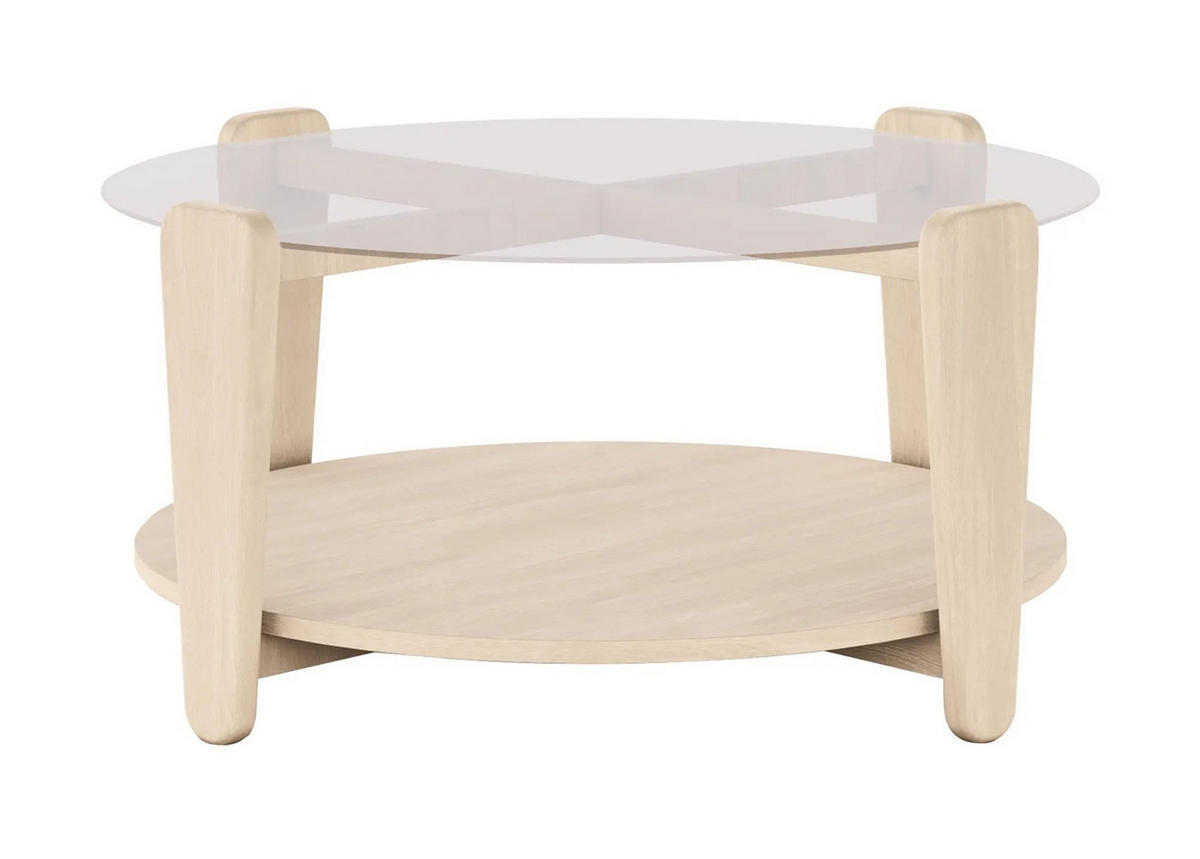 SOFFBORD i trä, glas  - ek Bianco, Klassisk, trä/glas (93/45cm) - Rowico