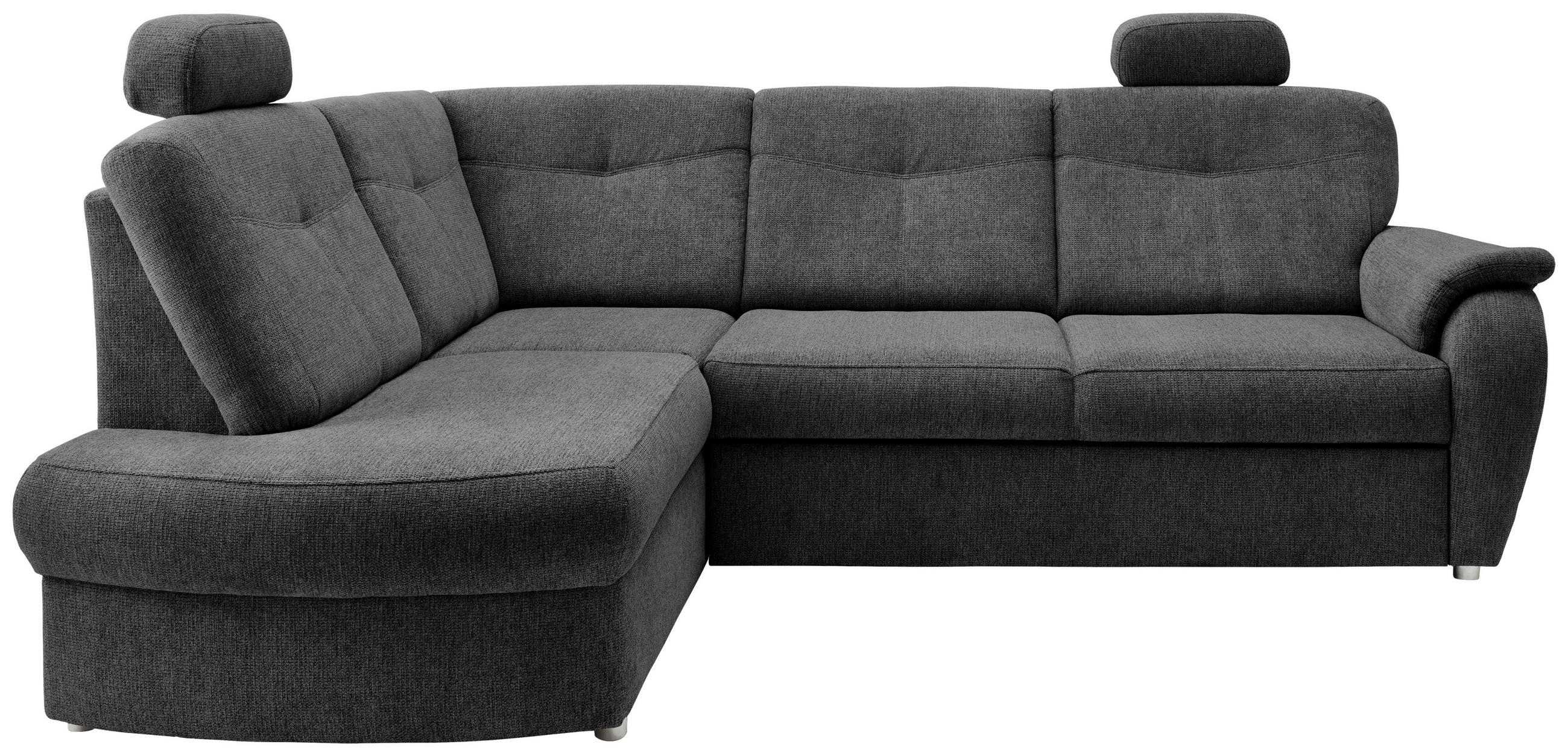 ECKSCHLAFSOFA  mit Liegefunktion, seitenverkehrt erhältlich, Schlafen auf Sitzhöhe, Rücken echt, Armteil rechts Chenille Anthrazit  - Chromfarben/Anthrazit, MODERN, Kunststoff/Textil (180/264cm) - Livetastic