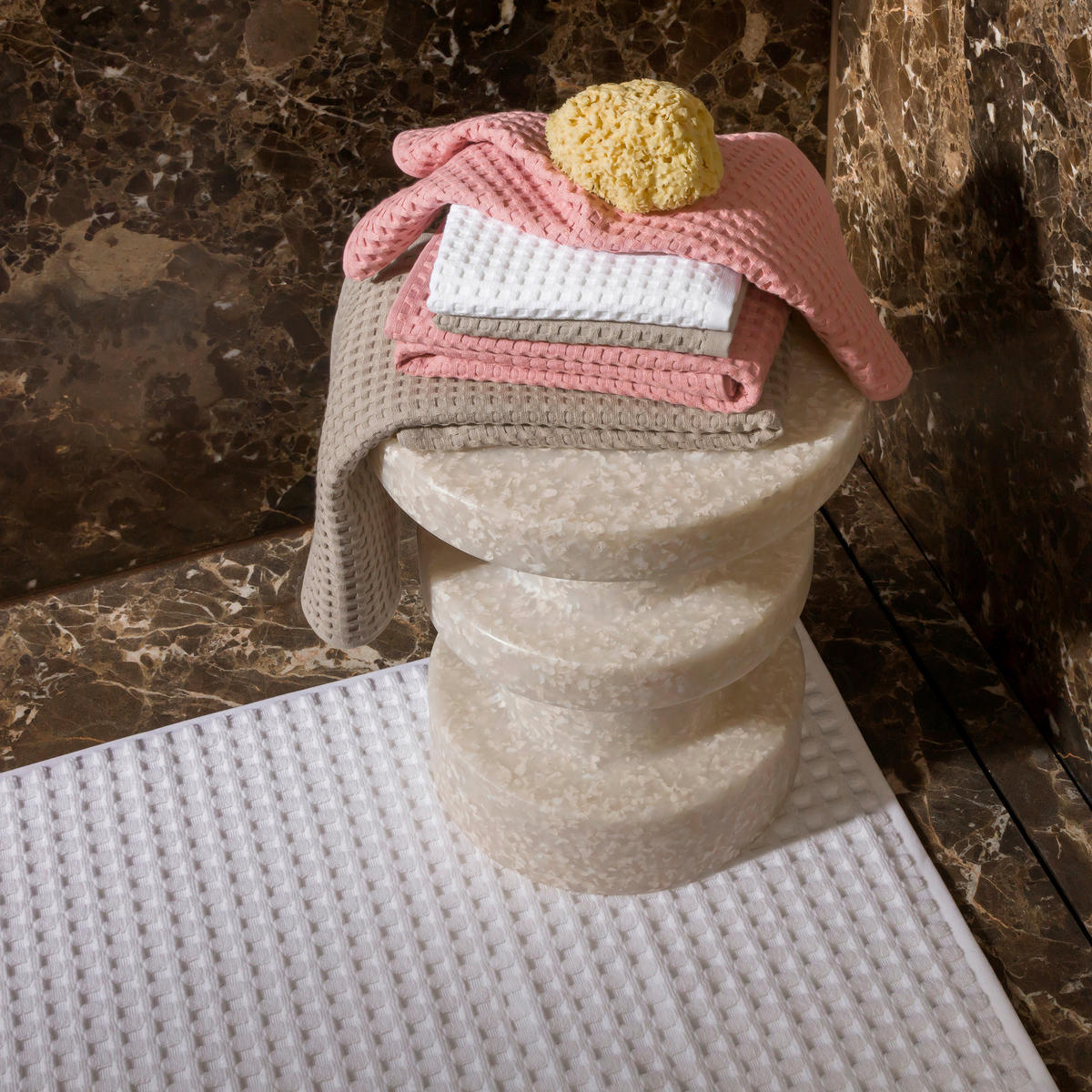 BADTEPPICH PIQUEE Grau 60/60 cm  - Grau, Basics, Textil (60/60cm) - Moeve