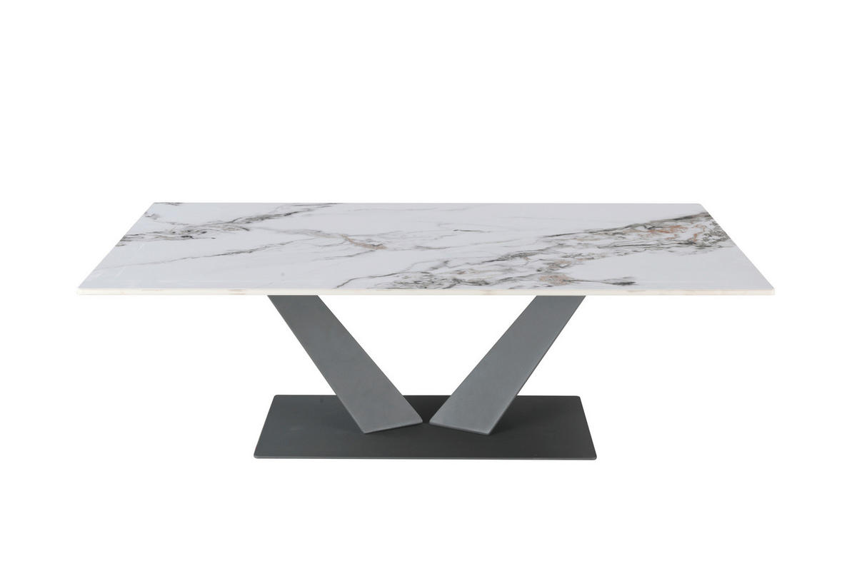 COUCHTISCH rechteckig Anthrazit, Weiß  - Anthrazit/Weiß, Design, Keramik/Metall (120/40/80cm) - MID.YOU