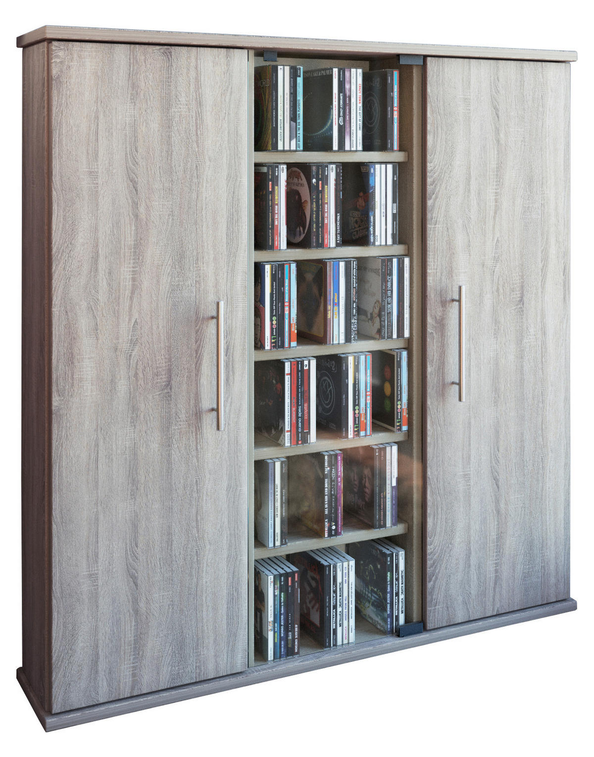CD-REGAL - Eichefarben, KONVENTIONELL, Glas/Holzwerkstoff (86/91,5/18cm) - MID.YOU