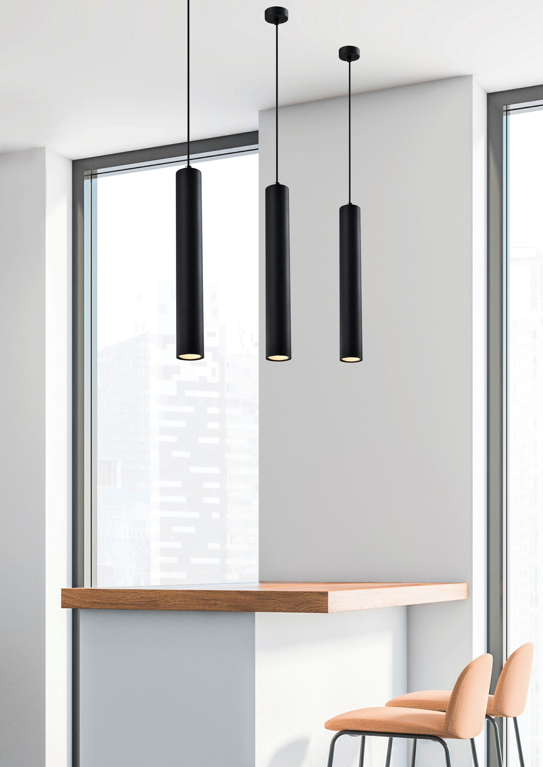 HÄNGELEUCHTE 7/7/90 cm  - Schwarz, Design, Metall (7/7/90cm)