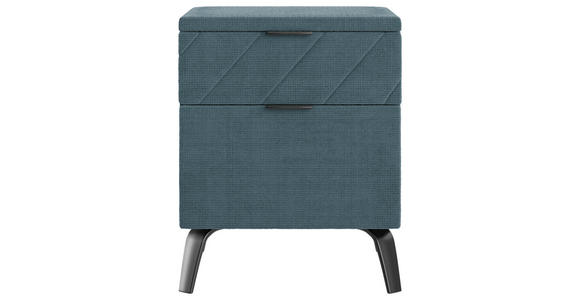 NACHTKÄSTCHEN 44/55/44 cm in Petrol - Petrol/Schwarz, Design, Textil/Metall (44/55/44cm) - Esposa