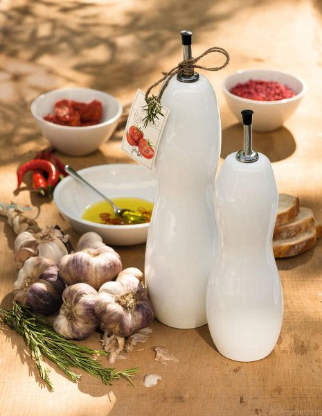 Steklenica za olje/kis grande  BLACK&WHITE            - bela, Konvencionalno, keramika (1.1l) - ASA