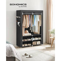 STOFFSCHRANK Grau  - Grau, Trend, Kunststoff/Textil (127/176/45cm) - Boxxx