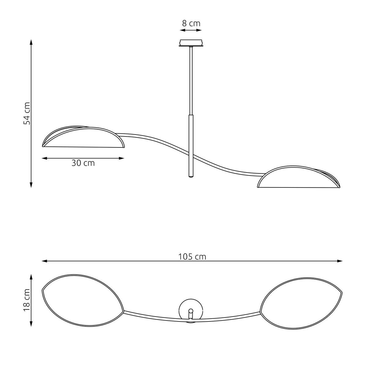 DECKENLEUCHTE  105/18/54 cm    - Schwarz, LIFESTYLE, Metall (105/18/54cm)