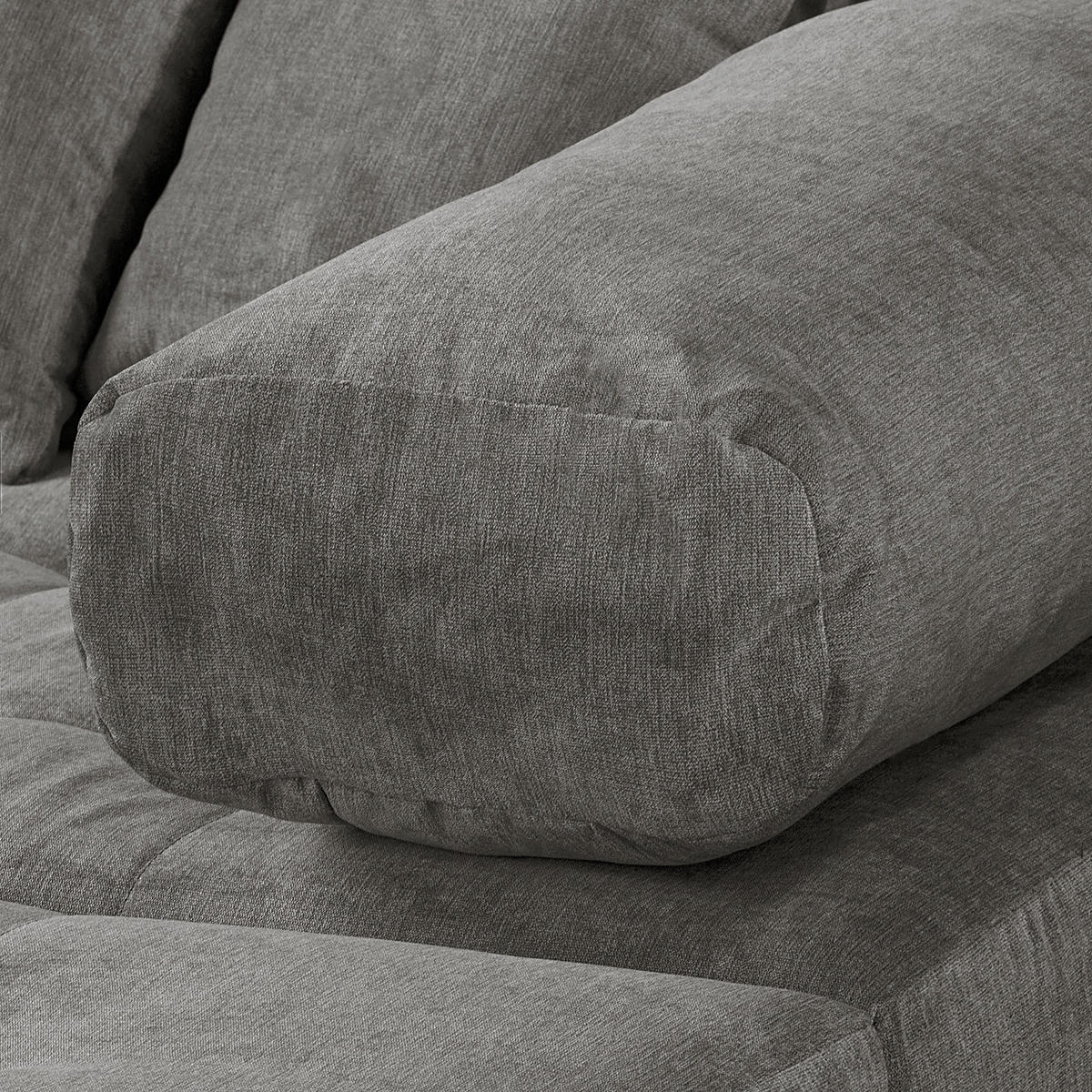 ECKSOFA Naomi Anthrazit Mikrofaser Rückenkissen  - Anthrazit/Schwarz, Design, Kunststoff/Textil (284/243cm) - P & B