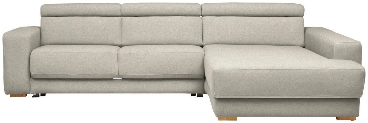 ECKSOFA  in Chenille Hellgrau  316/206 cm  - Eichefarben/Hellgrau, Design, Textil (316/206cm) - Sedda