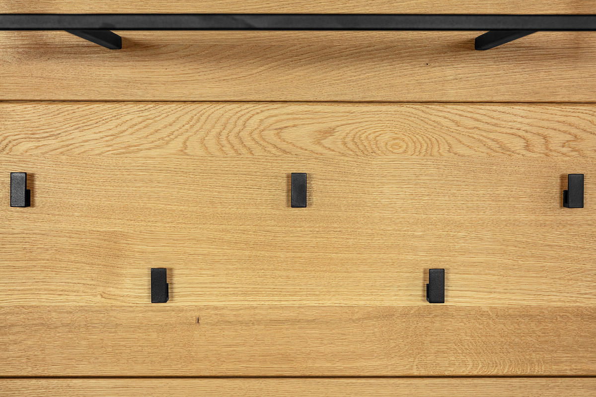 GARDEROBENPANEEL  in 90/106/34 cm  - Eichefarben/Schwarz, Natur, Holz/Metall (90/106/34cm) - Linea Natura