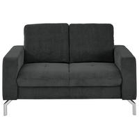 2-SITZER-SOFA  in Feincord Anthrazit  - Chromfarben/Anthrazit, Design, Textil/Metall (142/87/105cm) - Beldomo Style