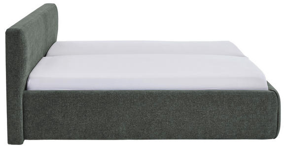 POLSTERBETT 180/200 cm,  in Grün, Bettkasten, Lattenroste,  - Birkefarben/Buchefarben, Design, Holz/Textil (180/200cm) - Xora