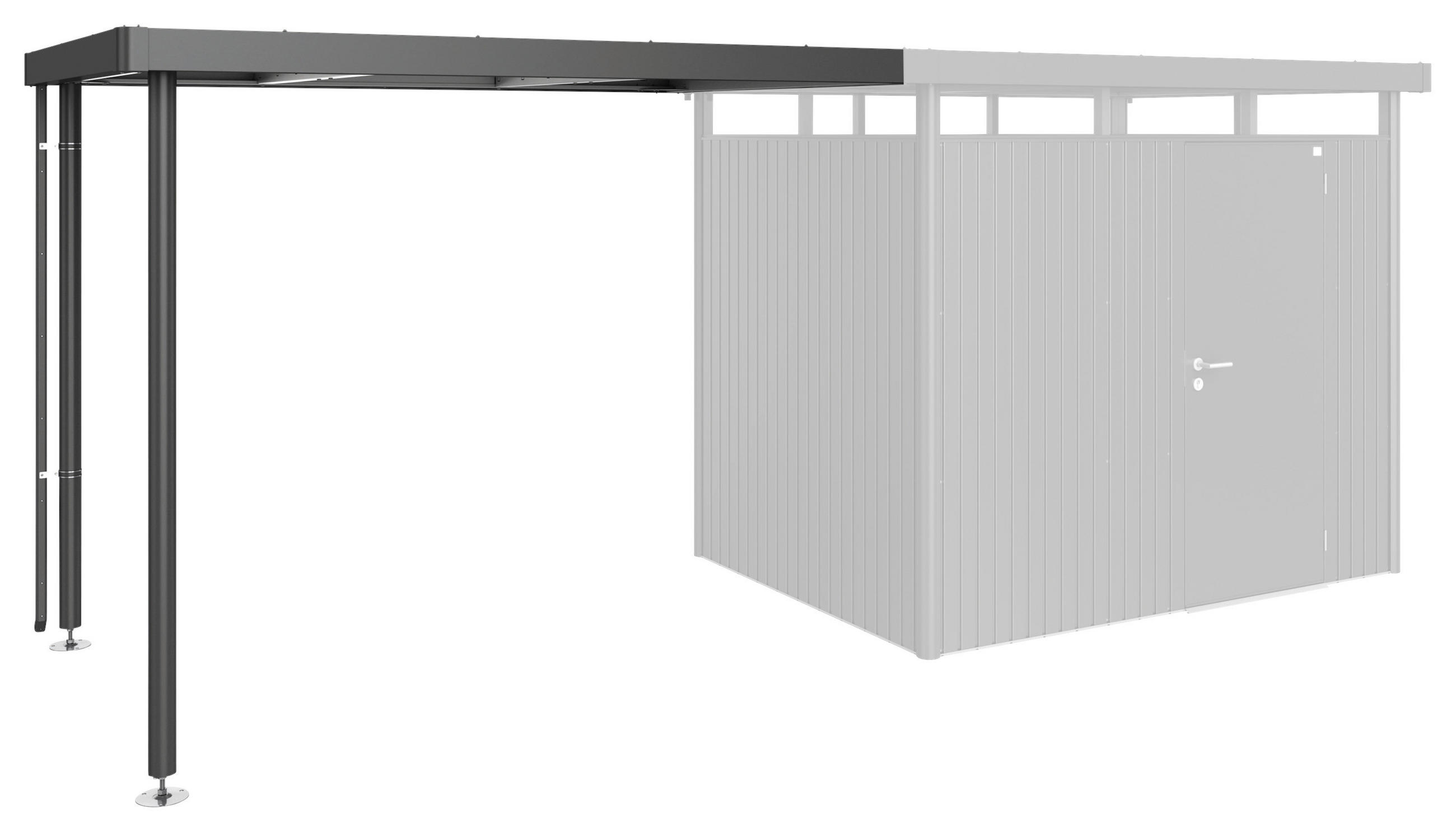 SEITENDACH - Dunkelgrau, Design, Metall (282/195/222cm) - Biohort