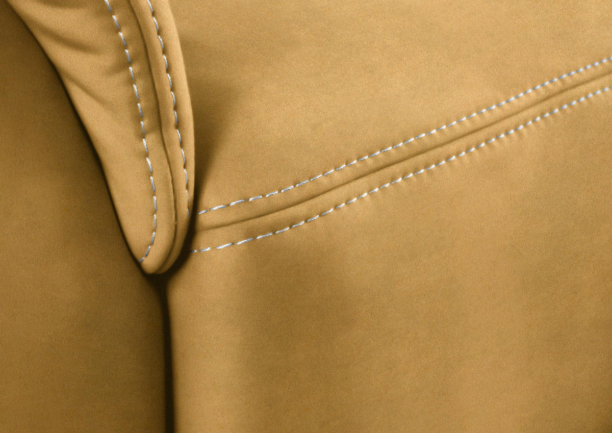 3-SITZER-SOFA in Mikrofaser Gelb  - Gelb/Beige, Konventionell, Textil/Metall (198/100/89cm) - Beldomo Comfort