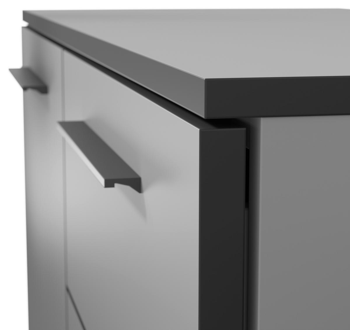 KOMMODE Soul  in 90/111/40 cm  - Dunkelgrau/Schwarz, MODERN, Holzwerkstoff/Metall (90/111/40cm)
