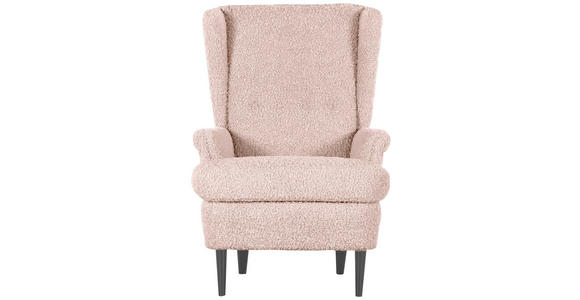 OHRENSESSEL Flachgewebe Rosa  - Dunkelbraun/Rosa, Design, Holz/Textil (72/104/85cm) - Carryhome