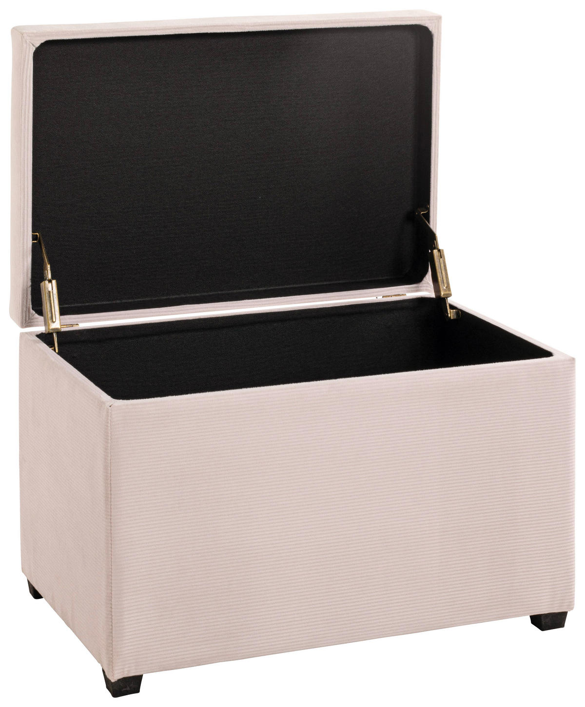 TRUHENBANK in Textil, Holzwerkstoff 58/42/39 cm  - Creme/Schwarz, Design, Holzwerkstoff/Textil (58/42/39cm)