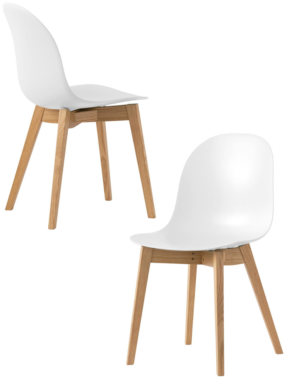 GARTENSTUHL-SET Eiche Weiß, Eichefarben  - Eichefarben/Weiß, LIFESTYLE, Holz/Kunststoff (50/50/50cm) - Connubia 