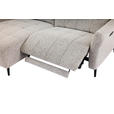 ECKSOFA  in Webstoff Grau Rücken echt, Armteilverstellung, Relaxfunktion  156/220 cm  - Schwarz/Grau, Design, Textil/Metall (156/220cm) - Carryhome