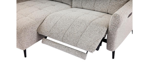 ECKSOFA  in Webstoff Grau Rücken echt, Armteilverstellung, Relaxfunktion  156/220 cm  - Schwarz/Grau, Design, Textil/Metall (156/220cm) - Carryhome