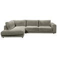 ECKSOFA  in Cord Graubraun  224/325 cm  - Graubraun/Schwarz, Design, Kunststoff/Textil (224/325cm) - Hom`in