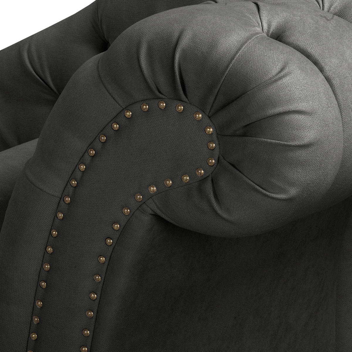 RÉCAMIERE Pako in Mikrofaser Dunkelgrau  - Dunkelgrau/Braun, Design, Holz/Textil (185/93/75cm) - Livetastic