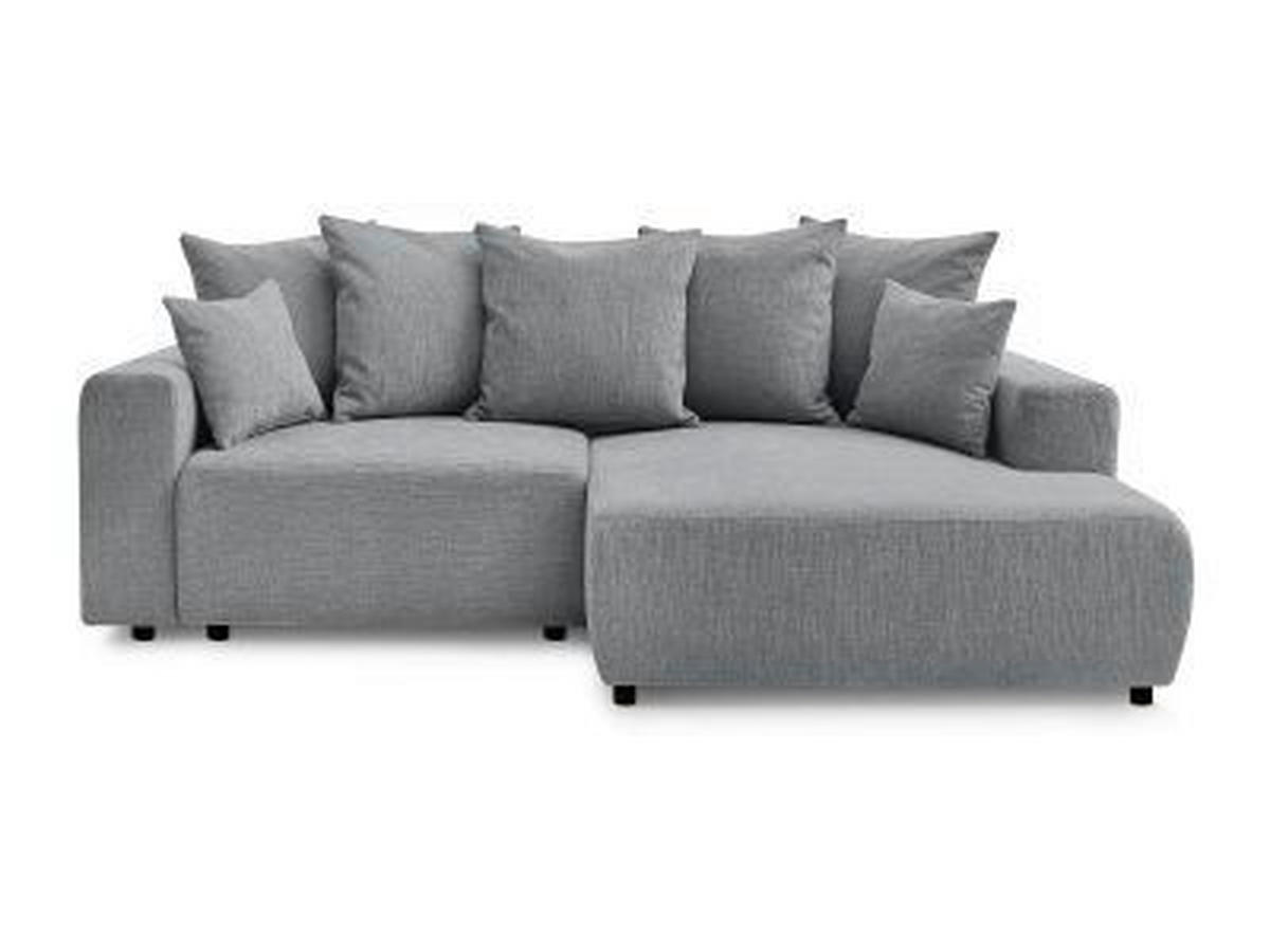 ECKSOFA Ottomane rechts  ATILLA Dunkelgrau Struktur  - Dunkelgrau/Schwarz, MODERN, Kunststoff/Textil (244/149cm)