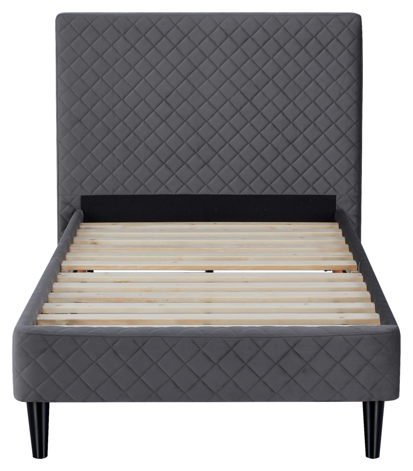 POLSTERBETT Lattenrost 90/200 cm  in Grau  - Schwarz/Naturfarben, Design, Holz/Kunststoff (90/200cm) - Boxxx