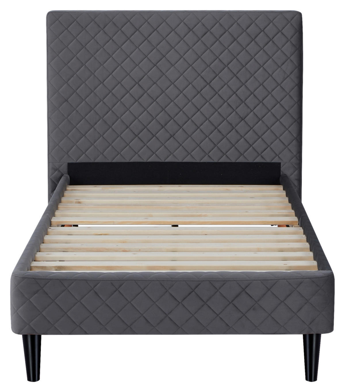 POLSTERBETT Lattenrost 90/200 cm  in Grau  - Schwarz/Naturfarben, Design, Holz/Kunststoff (90/200cm) - Boxxx