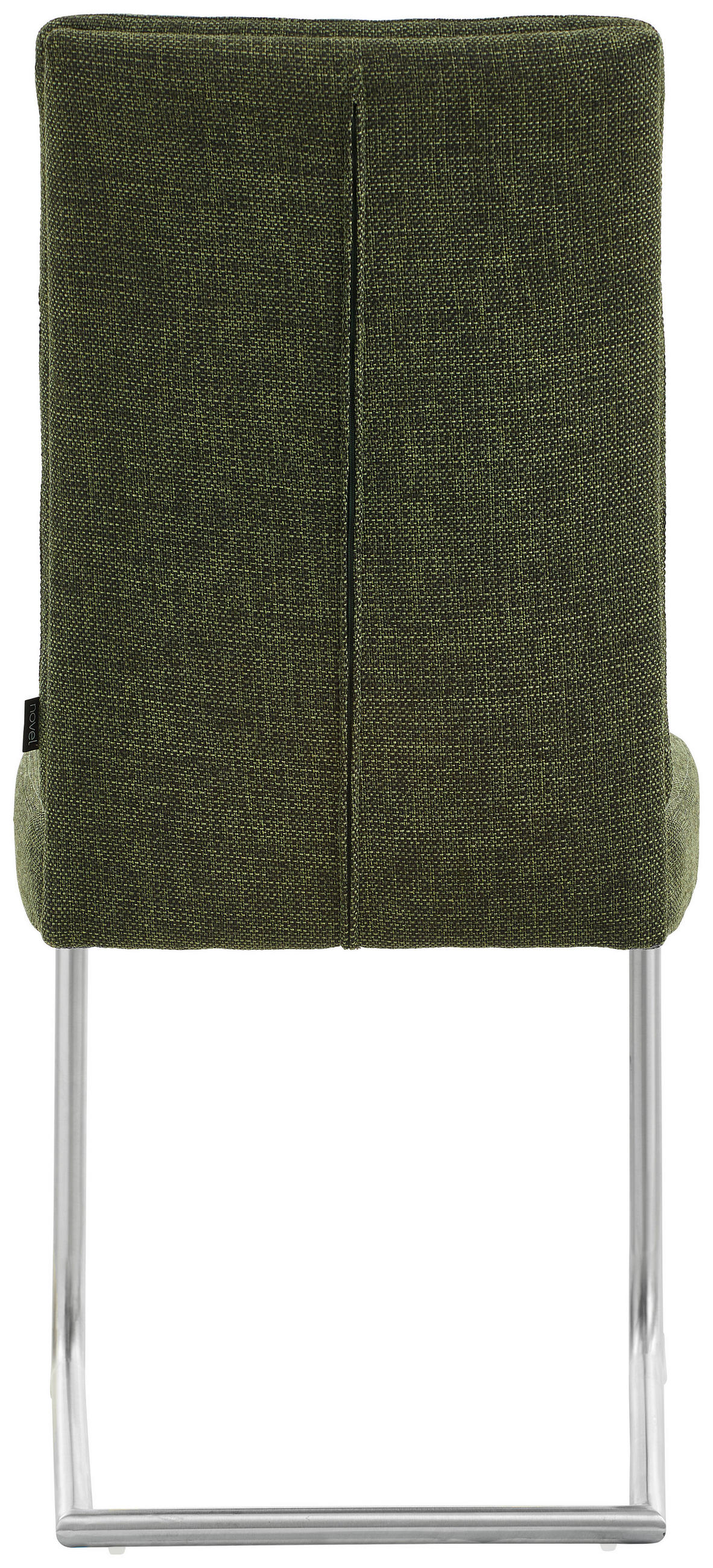 SZÁNKÓTALPAS SZÉK fém, textil zöld, nemesacél  - nemesacél/zöld, Design, textil/fém (48/98/63cm) - Novel
