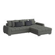 ECKSOFA Blaugrau Webstoff  - Chromfarben/Blaugrau, Design, Kunststoff/Textil (320/226cm) - Carryhome