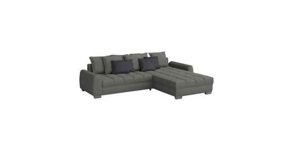 ECKSOFA Blaugrau Webstoff  - Chromfarben/Blaugrau, Design, Kunststoff/Textil (320/226cm) - Carryhome